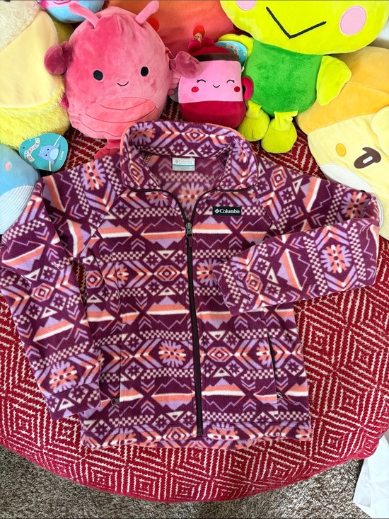 Columbia Other - Columbia Purple & Pink Geometric Fleece Jacket size M (10/12)